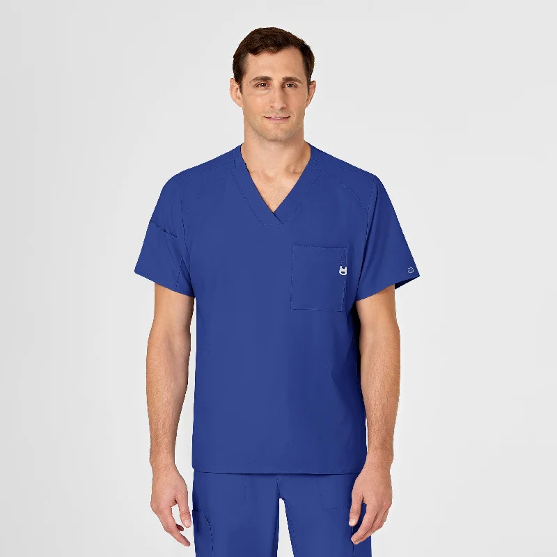 W123 Men's V-Neck Scrub Top - Galaxy Blue