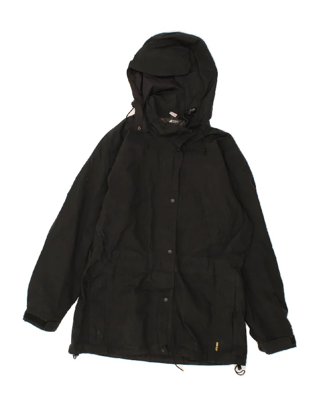 Final Clearance MOUNTAIN EQUIPMENT Womens Hooded Rain Jacket UK 10 Small Black Nylon