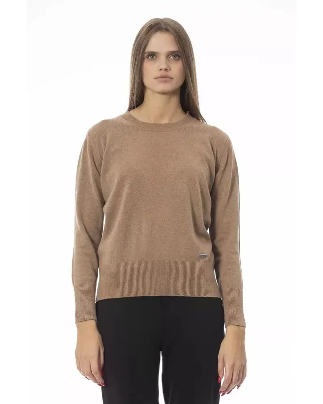 Clearance Event Baldinini Trend Women's Beige Wool Sweater - 46 IT