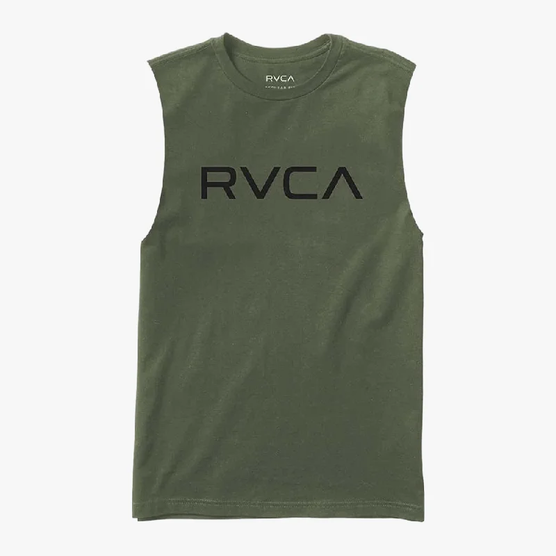 Rvca Mens Big Rvca Musle Tank Olive