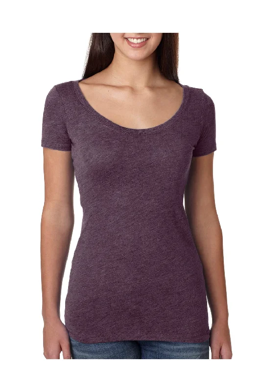 Epic Value Next Level Womens Jersey Short Sleeve Scoop Neck T-Shirt - Vintage Purple - Closeout