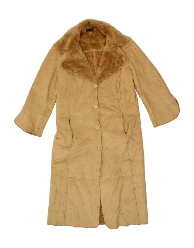 Reduced Prices CRISTINA GAVIOLI Womens Sherpa Overcoat IT 46 Large Beige Acrylic