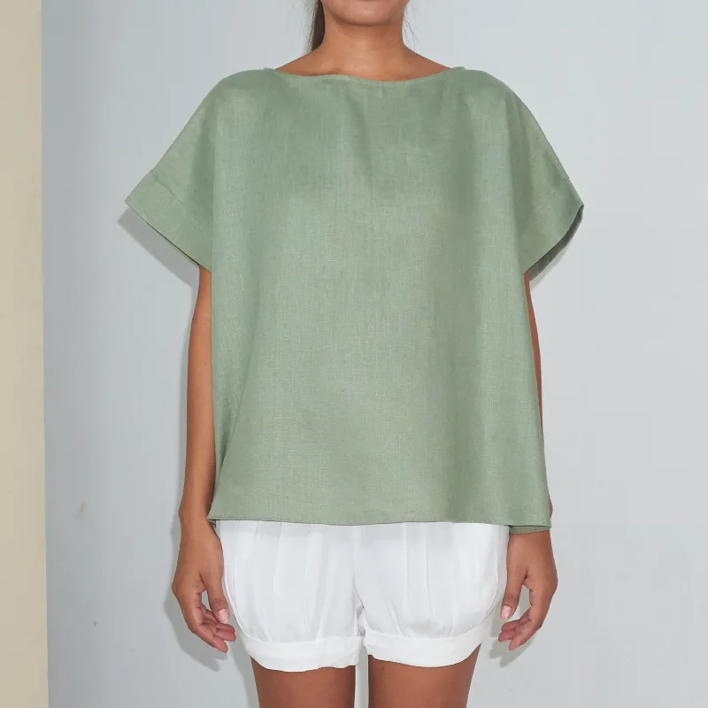 Weekend Savings Sensation KALI TOP - Linen | Light Olive Green