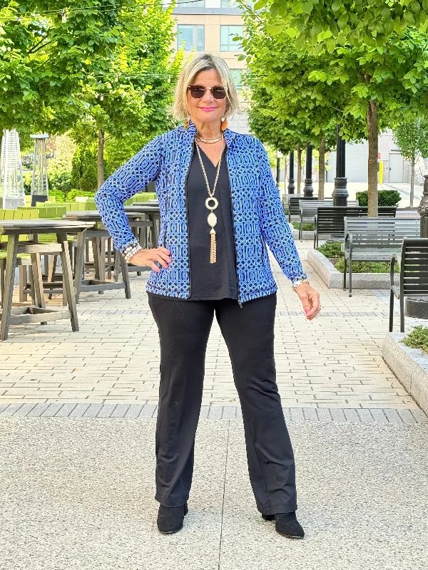 Act Fast LULU-B SHADES OF BLUE FULL ZIPPER