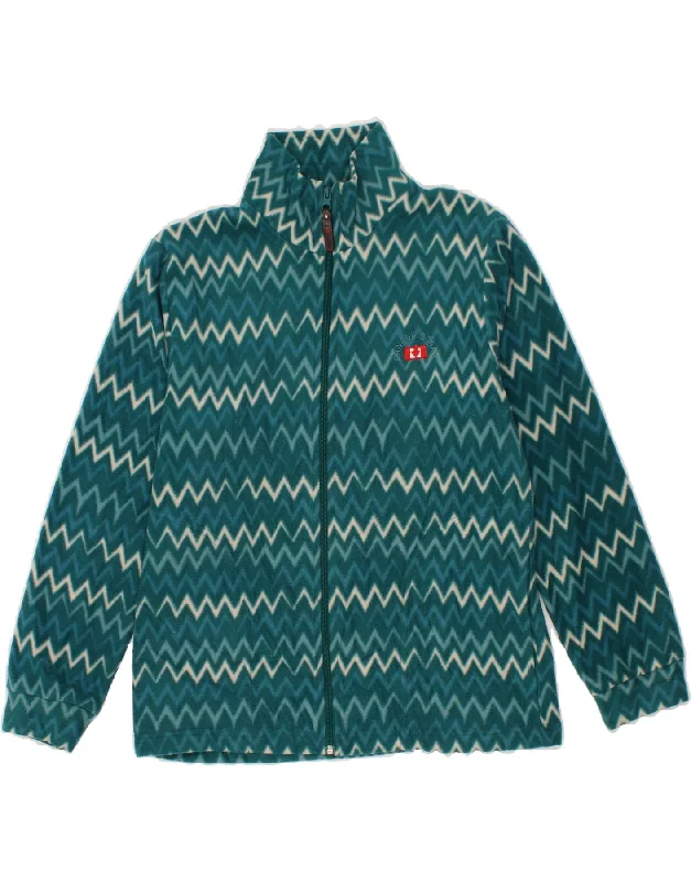 Big Savings CANADA LOGAN Womens Fleece Jacket UK 12 Medium Green Chevron Polyester