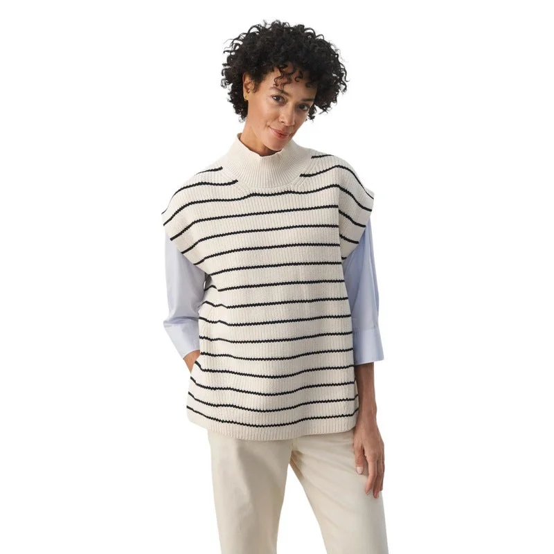 Weekend Bargains Galore Eisley Knitted Cotton Slipover in Dark Navy Stripe