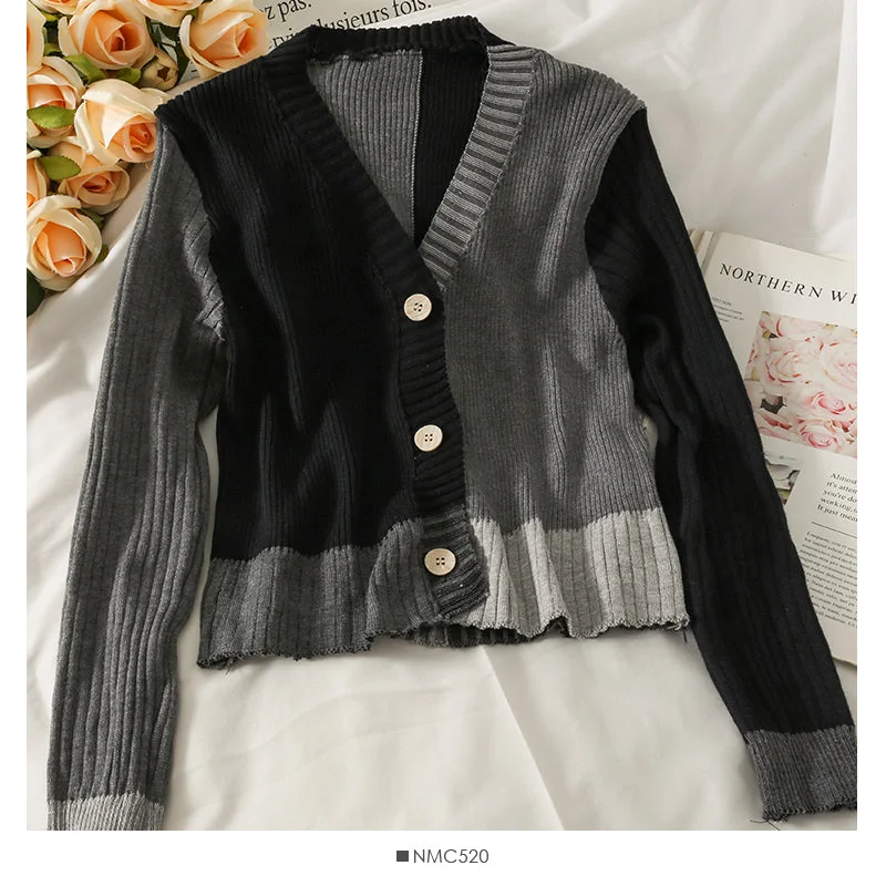 Referral Discount Retro contrast stitching loose and thin three button T-shirt for women  1885