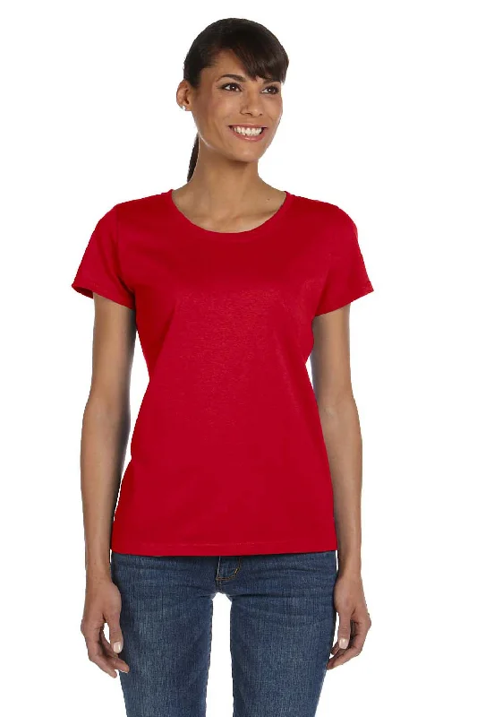 Huge Savings Fruit Of The Loom Womens HD Jersey Short Sleeve Crewneck T-Shirt - True Red - Closeout