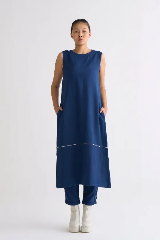 Year-End Sale Round Neck Tunic - Navy