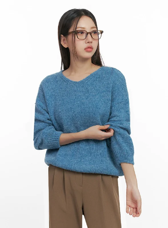 Low Prices Long Sleeve V-Neck Sweater IN415