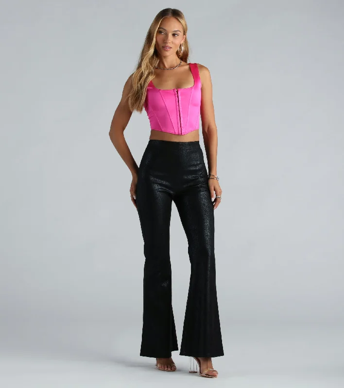 Limited Offer Enticing Edge Snake Print Flare Pants