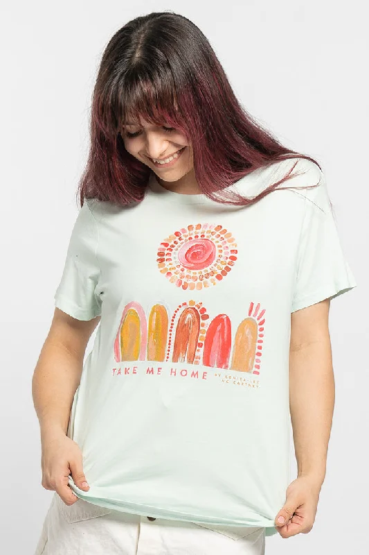 Today’s Deal Take Me Home Seafoam Cotton Crew Neck Women's T-Shirt