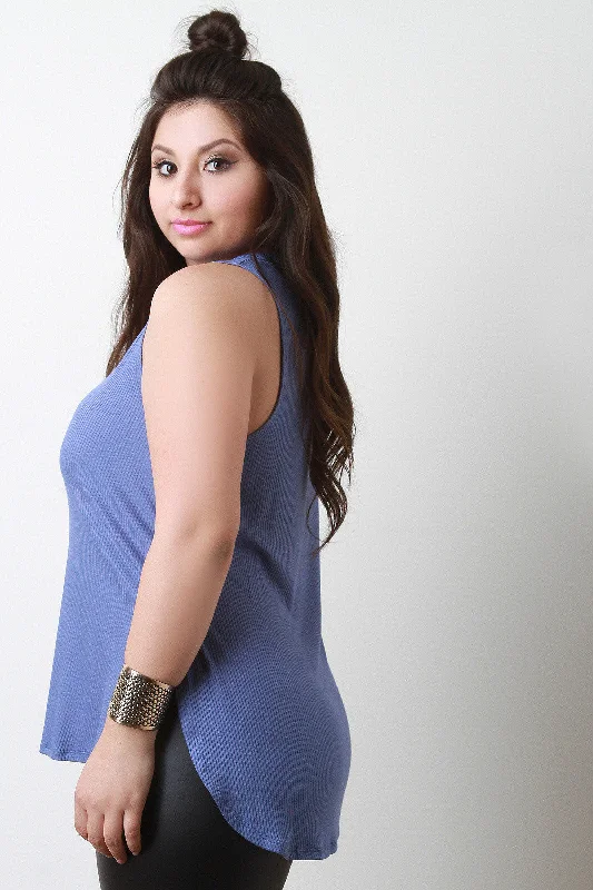 Weekend Specials to Snag Casual Sleeveless Ribbed Knit Top