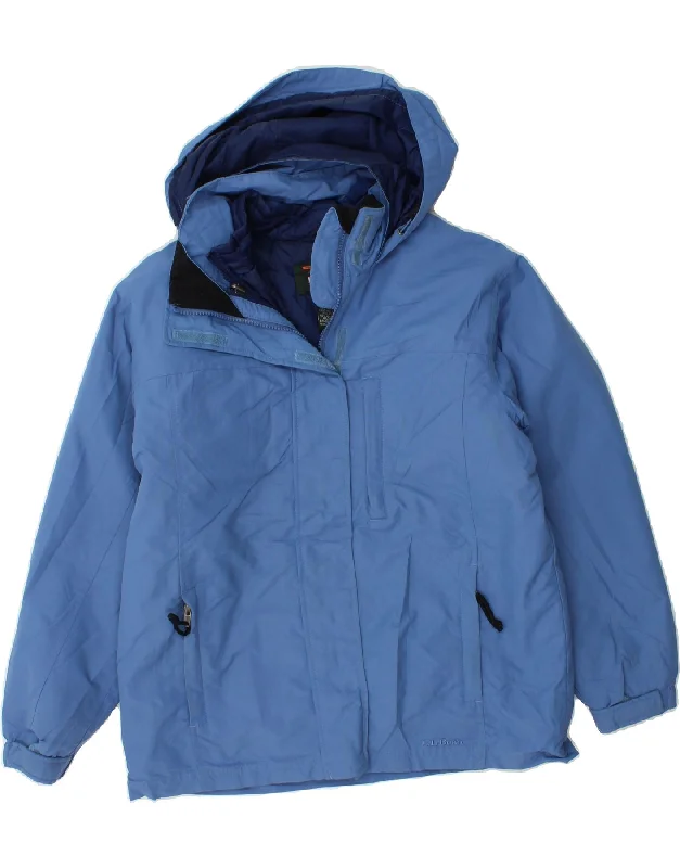 Great Deal L.L.BEAN Womens Loose Fit Hooded Windbreaker Jacket UK 10 Small Blue