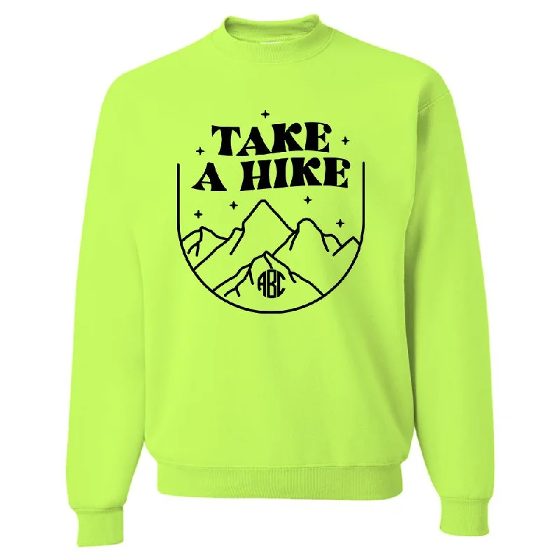 Savings Galore Monogrammed 'Take A Hike' Neon Crewneck Sweatshirt