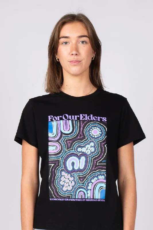 Today's Special Koorrookee 'Grandmother' Black Cotton Crew Neck Women's T-Shirt