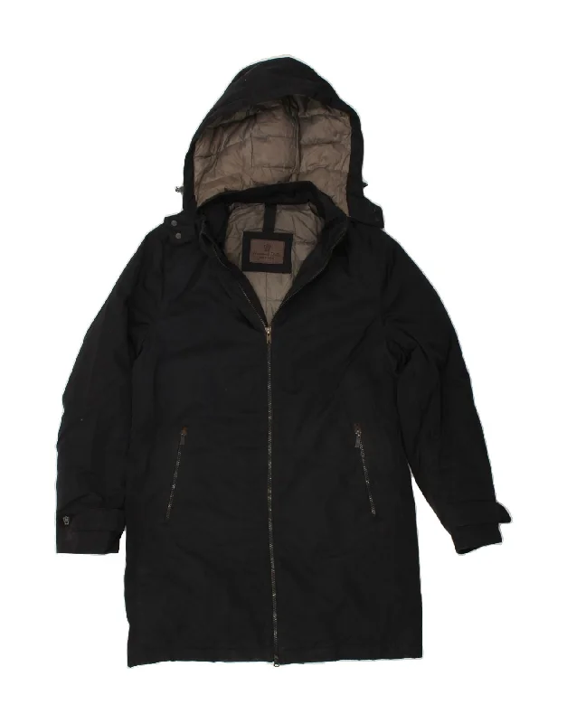 Best Bargains MASSIMO DUTTI Womens Hooded Windbreaker Coat UK 14 Medium Black