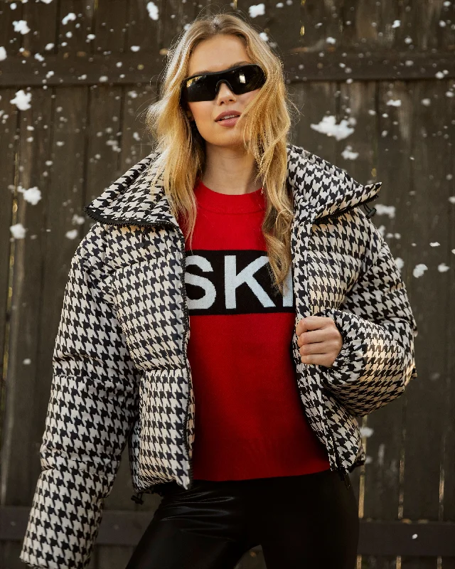 Super Sale Donner Houndstooth Puffer Jacket