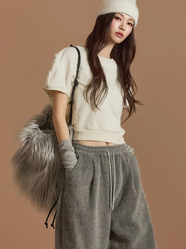 TIME-Limited Offer E3626 fleece-lined Slit Sweatshirt
