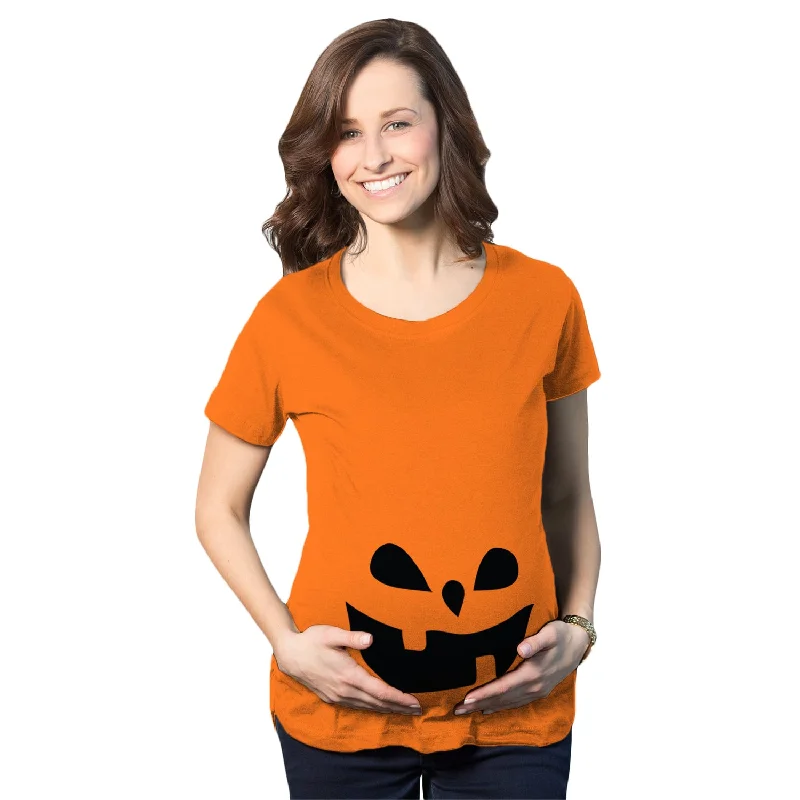 Bargain Blast Teardrop Eyes Pumpkin Face Maternity T Shirt