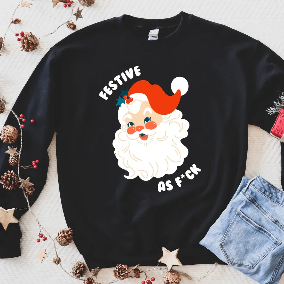 Extra Discounts Festive As F*ck Christmas Sweatshirt