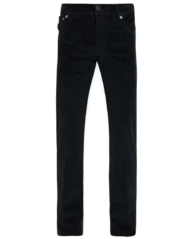 Black Corduroy 5 Pocket Pant