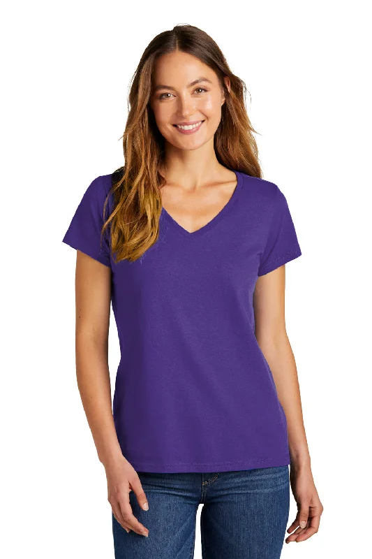 Major Savings District Womens The Concert Short Sleeve V-Neck T-Shirt - Purple