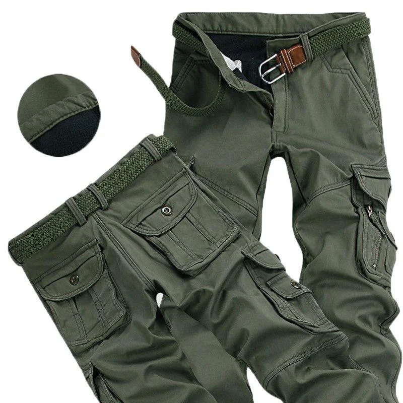 Fleece Winter Cargo Pants For Men