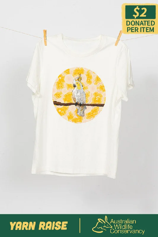 Final Markdown Cockatoo (Djarring) 'Australian Wildlife Conservancy' Natural Cotton Crew Neck Women’s T-Shirt