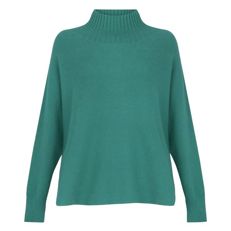 Weekend Bargains to Savor Jolie Boxy High Neck Knit in Petrol