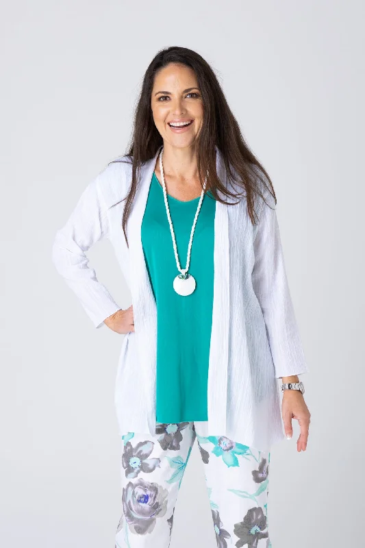 Massive Deal White Cotton Long Sleeve Cardigan