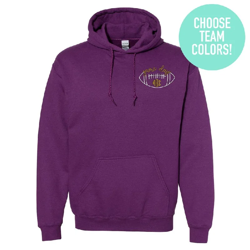 Steal Deal Monogrammed Football Game Day Hoodie