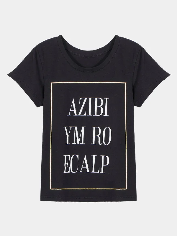 Weekend Offers That Please Custom Letter Print T-shirt With Round Neckline