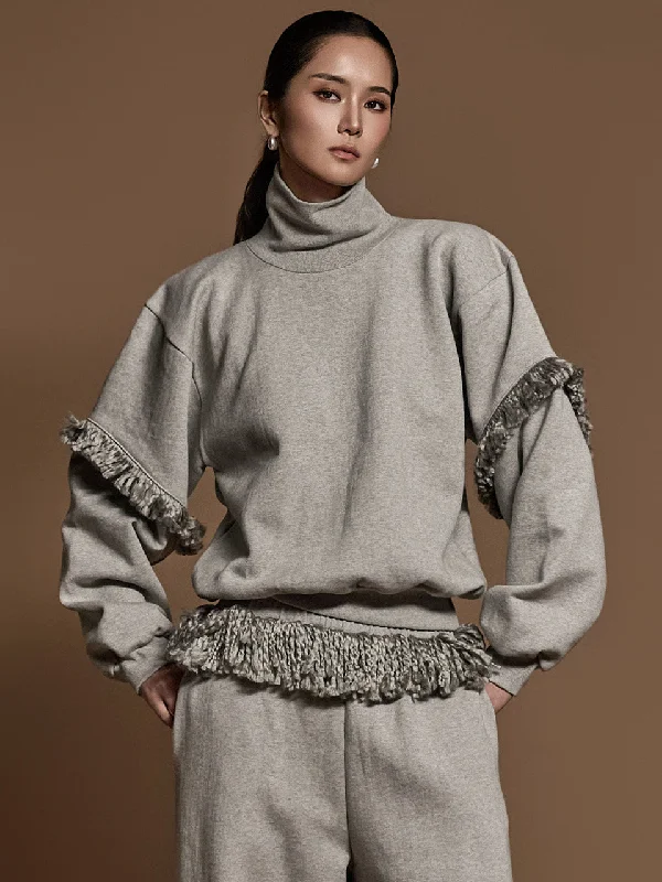 Price Break E3670 Tassel Fleece-lined Sweatshirt