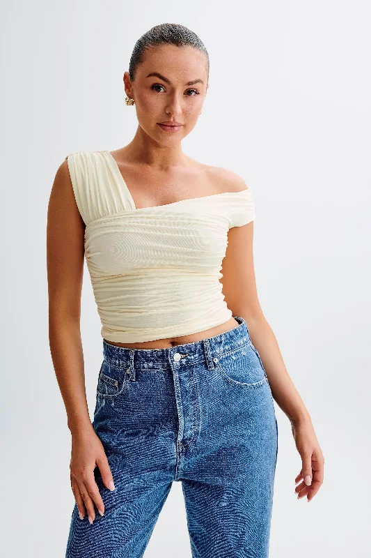 Your Weekend, Your Savings Nicki Cut Out Sleeveless Top - Lemon Sherbet