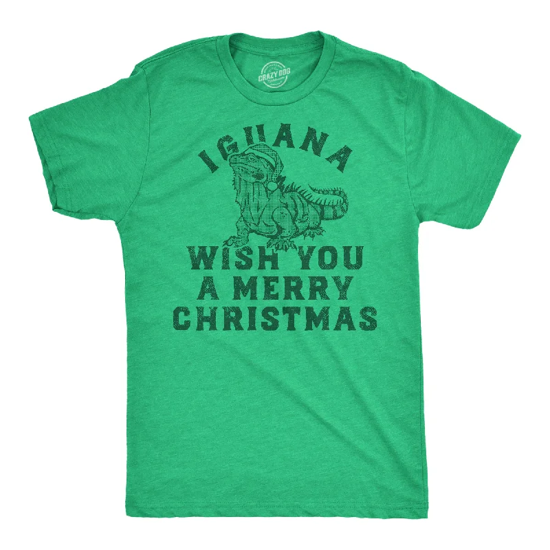 Iguana Wish You A Merry Christmas Men's T Shirt