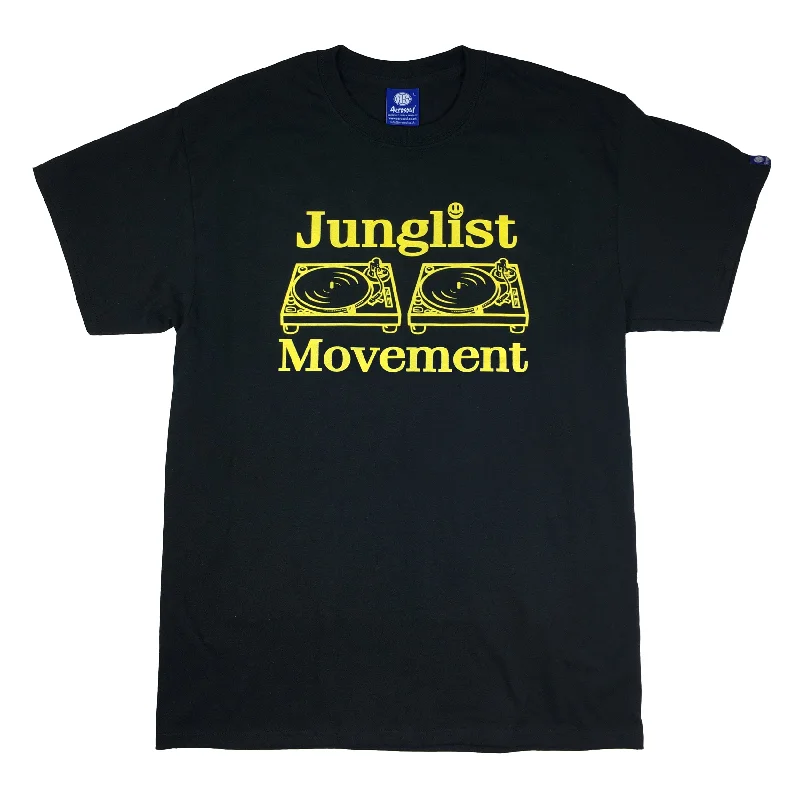 Junglist Movement T-Shirt Black (Yellow)